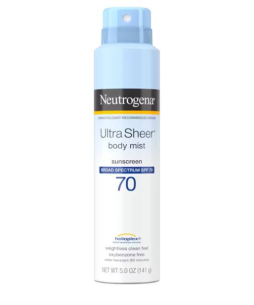 Neutrogena Ultra Sheer Body Mist Sunscreen Spray SPF 70