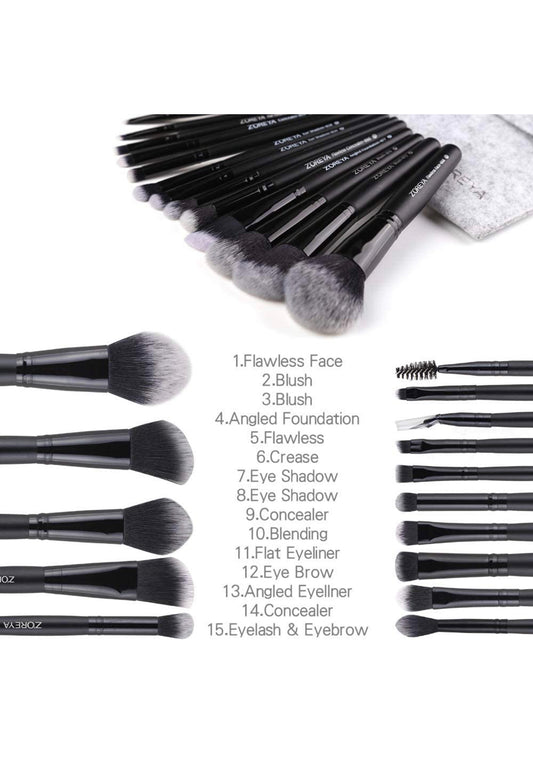 Zoreya 15 Pieces Brush Set