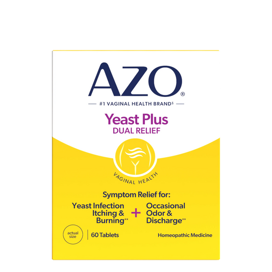 Azo Yeast Plus Dual Relief. 60 Tablets